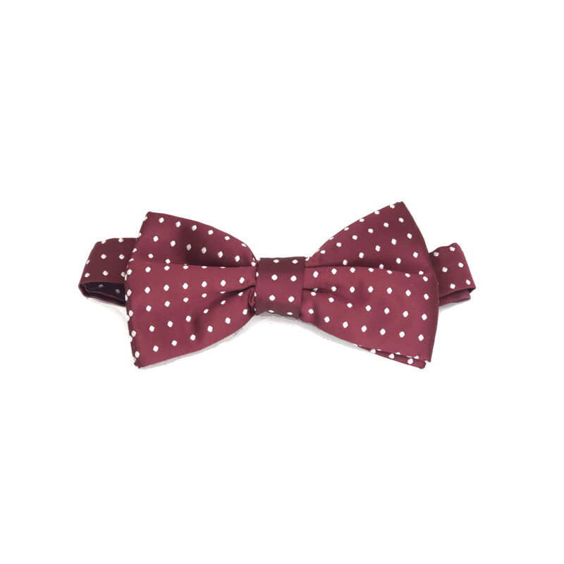 Gravata Borboleta Jacquard - Vinho Dots