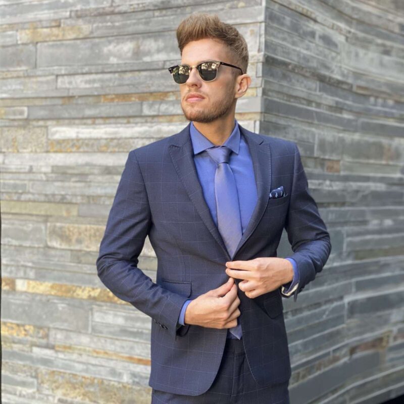 Traje Navy Xadrez