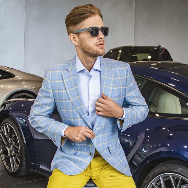 Blazer Sob Medida - Xadrez Azul