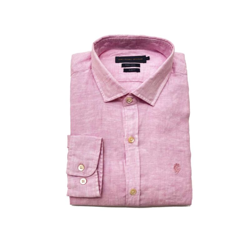 Camisa Linho Manga Longa - Rosa