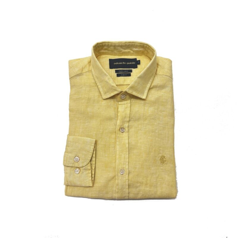 Camisa Linho Manga Longa - Amarela