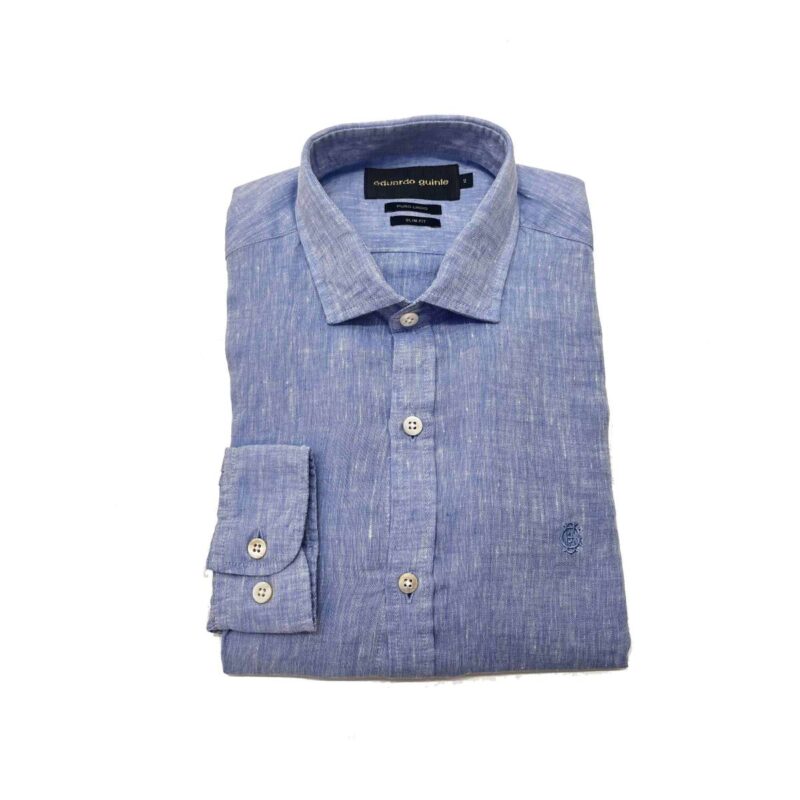 Camisa Linho Manga Longa - Azul