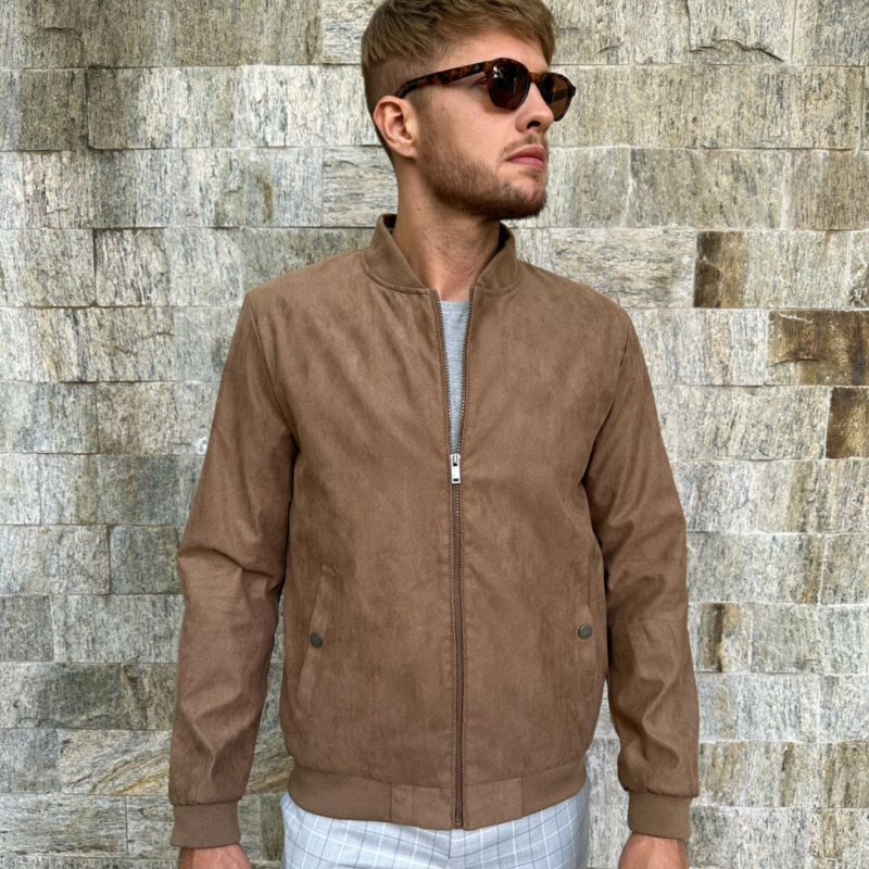 Jaqueta Bomber Suede